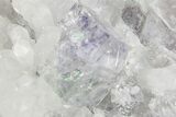 Purple & Green Cubic Fluorite with Quartz - China #205572-2